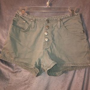 No Boundaries Vintage Green Button Fly Shorts
